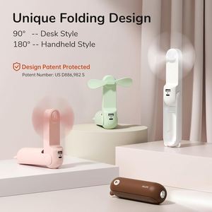 <b>Mini</b> Portable Electric Rechargeable <b>USB</b> Fan with 3-Speed Settings Small Pocket Handheld Folding Fan - Product Image 3