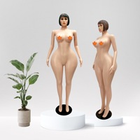 Modèle féminin grandeur nature en plastique couleur chair, style européen-américain, avec poitrine et fesses généreuses, modèle africain BBL adulte