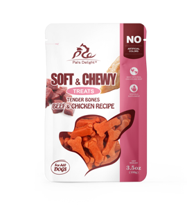 Friandises pour chiens Pal's Delight, douces et moelleuses, recette bœuf et poulet, 3,5 oz, sans colorants artificiels, pour tous les chiens - Product Image 1