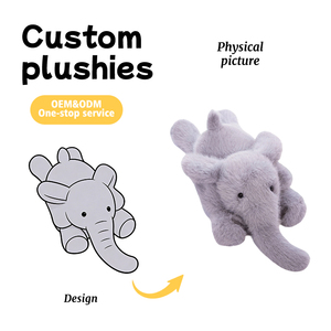 Peluche Personalizzati con Logo, Giocattoli Morbidi Imbottiti, Mascotte su Misura, Design Elefante, 100 Pezzi - Product Image 1