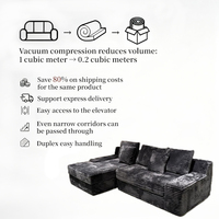 Sofá Cama Plegable Comprimido Cloud Lazy de Gamuza Italiana con Espuma de Alta Densidad, Envasado al Vacío, Sin Marco, Multifuncional para el Hogar
