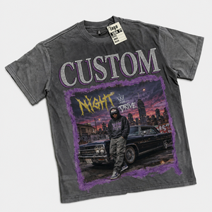 Camiseta Boxy Personalizada de Algodón Pesado 300GSM con Lavado Ácido, Oversize, Corta, con Pedrería, Estilo Streetwear para Hombre - Product Image 1