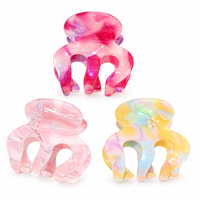 Nouvelles pinces à cheveux en acétate à trois griffes, motif marbré dégradé, pour femmes, pour coiffures mi-attachées et queues de cheval hautes au quotidien