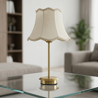 Luxuriöse Stoffschirm-LED-Tischlampe Kabellos Wiederaufladbar Touch-Dimmbar Retro-Nachtlicht für Hotel Restaurant Hochzeitsdekoration