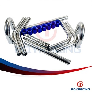 ท่ออินเตอร์คูลเลอร์ POYRACING ขนาด 2.25 นิ้ว (57 มม.) ชุดท่ออลูมิเนียมโครเมียมสำหรับการดัดแปลงและอัปเกรด - Product Image 1