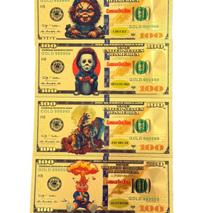 Regalos de Halloween al por Mayor para Niños, Billetes de Halloween Personalizados, <span class=keywords><strong>Dinero</strong></span> Falso con Lámina Dorada, Diseño Conmemorativo para Uso en Películas - Product Image 1