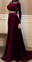 Caftan traditionnel musulman, avec perles en pierre, pour le travail à la main, de style marocain, magnifique vêtement