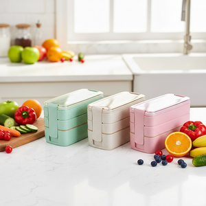 3-in-1 900ML Japanese <strong>Bento</strong> <strong>Box</strong> for Adults Cute Style Microwaveable Meal Prep Container Triple-Tier BPA Free Eco-Friendly - Product Image 3