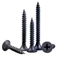 Vis autotaraudeuses M6 en acier au carbone oxydé noir à tête trompette, filetage fin et grossier, pour plaques de plâtre, prix usine, emballage DIY