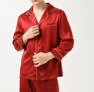 <span class=keywords><strong>Pigiama</strong></span> da <span class=keywords><strong>uomo</strong></span> personalizzato con <span class=keywords><strong>pigiama</strong></span> in raso e completo a maniche lunghe abbigliamento da notte in seta da <span class=keywords><strong>uomo</strong></span> Sexy stile moderno e morbido e accogliente camicia da notte di grandi dimensioni - Product Image 4