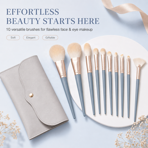 <span class=keywords><strong>Make</strong></span>-up kwastenset met tas, 10-delig, professionele beauty toolkit voor foundation, oogschaduw en blush - Product Image 3