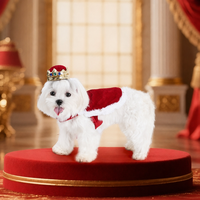 Ensemble de costumes pour chien roi et reine, costume royal pour animal de compagnie avec couronne et cape, cape pour chien en velours rouge avec col en fausse fourrure S M L