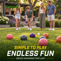 Ensemble de boules de pétanque en résine YumuQ pour l'extérieur, jeu de pelote pour la pelouse, avec sac de transport pour les sports de jardin et de plage