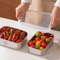 Boîte de conservation alimentaire personnalisée en acier inoxydable 316, boîte à lunch hermétique, boîte à viande, couvercle en silicone, boîte bento