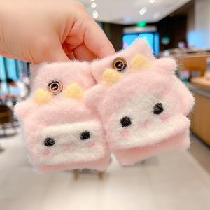 Lisa vente en gros demi-doigt enfants gants en plein air hiver dessin animé Animal tricoté bébé <span class=keywords><strong>mitaines</strong></span> - Product Image 1