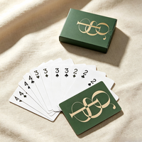 Jeu de cartes personnalisé en gros 300GSM, style minimaliste, avec logo personnalisé, cartes de poker en carton laminé à feuille d'or pour jeux de cartes de table