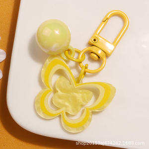 Nouveau porte-clés de voiture papillon creux couleur bonbon peinture colorée crochet de porte accessoires étui pour écouteurs sac pendentif - Product Image 6