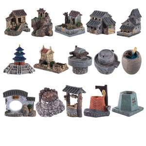 Shiqu giardino roccioso acqua acqua pietra bonsai paesaggio succulento vaso casa costruzione plastica decorativa s - Product Image 1