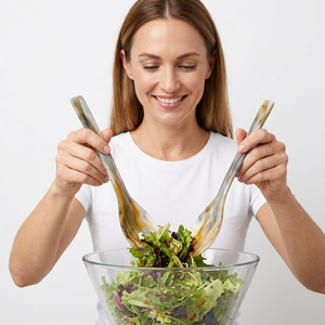 Artizon Studio Handmade Resin <b>Salad</b> Servers Set Marble Texture Dishwasher Safe Eco-Friendly <b>Salad</b> <b>Tools</b> - Product Image 1