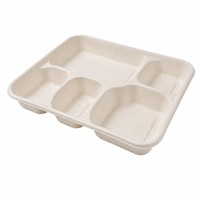 Assiette jetable durable en bagasse pour la restauration, les plats à emporter et les repas quotidiens