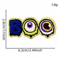 Patchs brodés en chenille, motifs fantôme, squelette, sorcière, citrouille, Halloween, à thermocoller et à coudre, appliques mignonnes pour sacs et chapeaux d'enfants