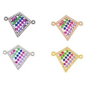 Bracelet collier composant 2024 gros arc-en-ciel cz breloques pour la fabrication de bijoux