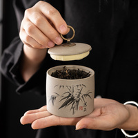 Recipiente Hermético de Cerámica Pequeño, Hecho a Mano, de Lujo, para Almacenamiento de Té, Estilo Retro Kung Fu
