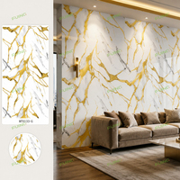 Nouvelles plaques UV haute brillance imitation marbre, feuilles de plastique flexibles pour la décoration intérieure avec des matériaux avancés