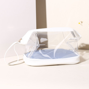 PVC <b>Makeup</b> Bag and Brush Canister Portable Travel Dry Wet Toiletry Purse Large Capacity Cosmetic Storage Organizer Bag <b>Case</b> - Product Image 1