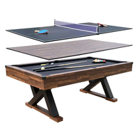 Mesa de billar multijuego 3 en 1 de 7 pies con mesa de comedor, tenis y billar de billar para niños y adultos, Material de cojín de MDF