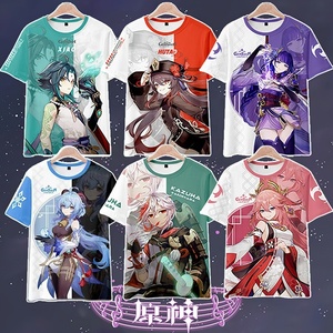 T-shirt à manches courtes Genshin Impact Anime : Klee, Keqing, Ganyu, <span class=keywords><strong>Hu</strong></span> <span class=keywords><strong>Tao</strong></span>, Xiao, Venti - Cosplay 2D pour hommes et femmes - Product Image 1