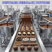 Ligne de production d'enrobage au chocolat en acier inoxydable/machine d'enrobage au chocolat pour gâteaux avec certificat CE