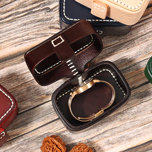 Single Gift Packaging Organizer Storage Watches Case For Men Travel Portable Luxury Cowhide Leather Watch Box