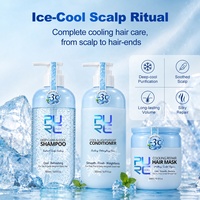 -3 °   Sampo Pendingin Centella Mint Pembersih Mendalam Menyegarkan Melembutkan Menenangkan untuk Semua Jenis Rambut Set Perawatan Rambut Label Pribadi
