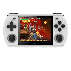 black white powkiddy RK2023 PSP handheld game console comes with 16GB of RAM and 3.5-inch open source handheld console