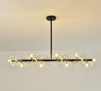 Lampe d'Intérieur Suspendue Lustre Designer Salon Villa Cristal Décoratif Led Fer Suspension Pour Salon Chambre