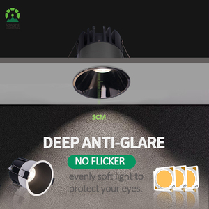 <span class=keywords><strong>Spot</strong></span> <span class=keywords><strong>LED</strong></span> COB anti-éblouissement profond, puce Bridgelux, RA98, spectre complet, encastré, 7W 10W 12W pour l'éclairage domestique et commercial - Product Image 2