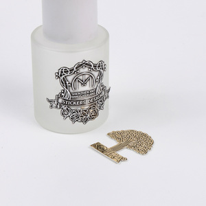 Luxury Electroplated Aluminum <b>Label</b> Custom Logo Adhesive Metal Nameplate <b>Waterproof</b> for Perfume Cosmetic & Luxury Packaging - Product Image 3