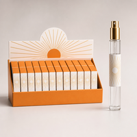 Lot de 480 flacons de parfum vides de 35 ml, format voyage, noir et or, avec boîte de présentation, rechargeables, logo personnalisé