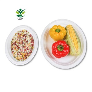 Özelleştirilmiş hizmet mevcut 100% Compostable 10 inç <span class=keywords><strong>Oval</strong></span> çanak tabaklar şeker kamışı Bagasse yapılır