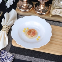 Assiette en céramique fine de style anglais moderne minimaliste, forme de feuille, blanc pur, résistante au micro-ondes