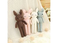 En gros Tricoté Mignon Bébé Confort Poupée Lapin Crochet Animal Jouet À La Main Amigurumi Lapin En Peluche Jouet