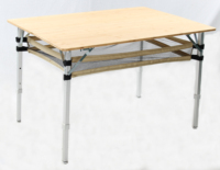 Table d'extérieur pliante Portable pieds en aluminium réglables meubles de plage modernes multifonctionnels en bambou pour l'utilisation de jardin de Camping