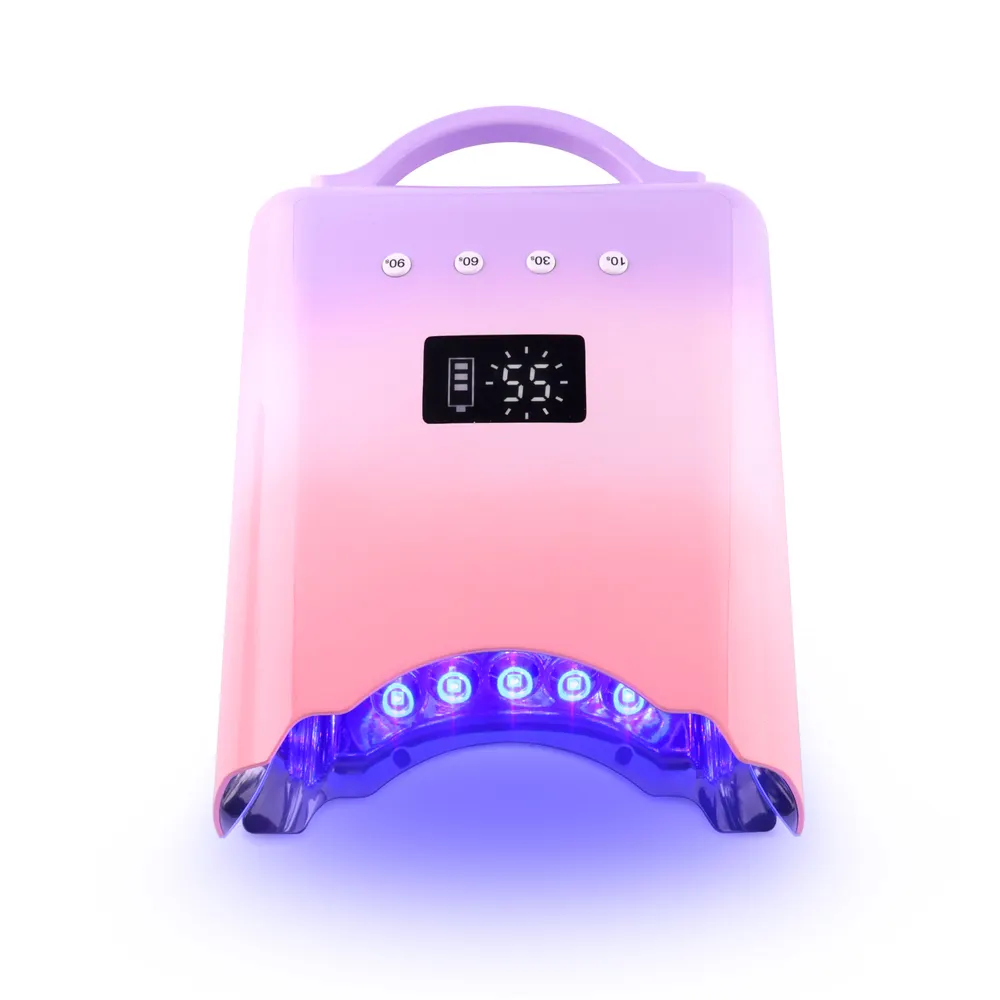 2024 그라데이션 믹스 하이 파워 78w 지방 치료 UV LED 네일 램프 매니큐어 페디큐어 전문 충전식 살롱 사용 무선