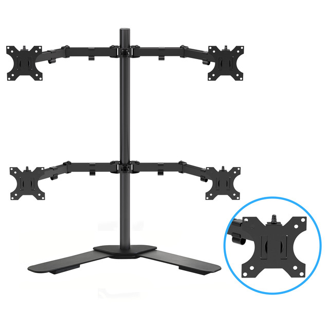 Factory Price 14-28 Inches Four Screens Quad Monitor Holder Arm Stand Support Base Clamp Vesa Stand Metal Manufacturer Supplier