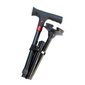 Canne de marche pliante en alliage d'aluminium Cleye noire 806 avec lumières antidérapantes pour personnes âgées - Product Image 3