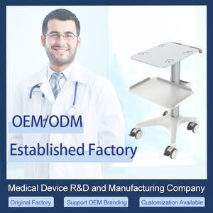 รถเข็นอุปกรณ์การแพทย์ปรับความสูงได้พร้อมชั้นวางหนึ่งชั้น - รถเข็นเคลื่อนที่สำหรับโรงพยาบาลสำหรับการผ่าตัด/คลินิก - Product Image 3