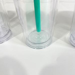 Gobelets en acrylique 24 oz à double paroi, avec paillettes flottantes, pour smoothies Boba, avec bouchon refermable, vendus par carton - Product Image 3