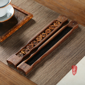 Walnut Wood Incense Box Guqin Style Handmade Aromatic Holder For Indoor Use - Product Image 1