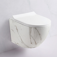 Ensemble WC mural monobloc moderne en céramique avec réservoir encastré et siphon en P